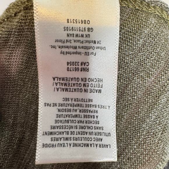 We The Free Free People Olive Distressed Cutout Tee Top Size S Oversized Boho - Picture 7 of 9